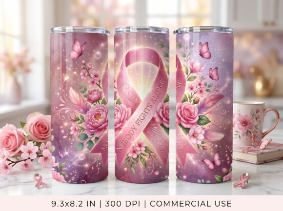 Breast Cancer Fights Alone Tumbler Wrap