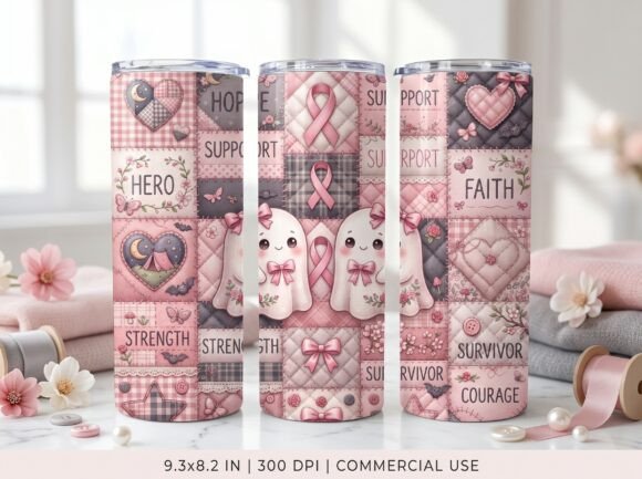 Breast Cancer Pink Hope Tumbler Wrap