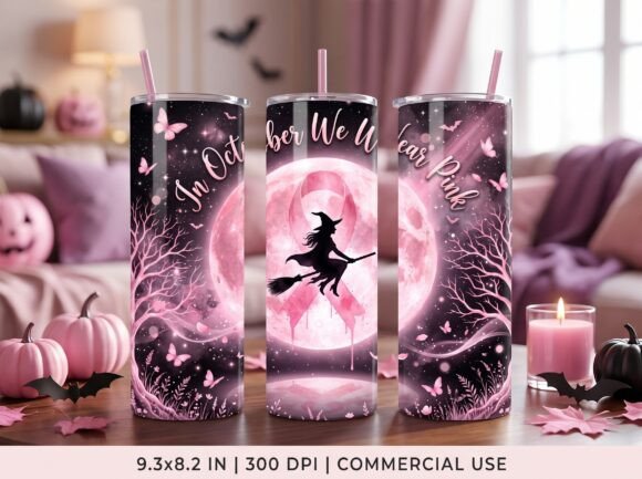 Breast Cancer Pink October Tumbler Wrap