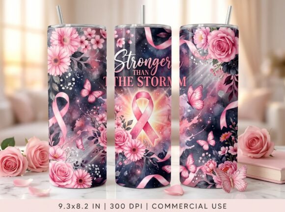 Breast Cancer Than Storm Tumbler Wrap