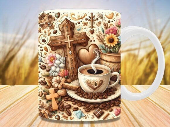 Christian Coffee Faith Cross Mug Wrap