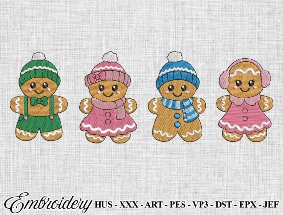Christmas Gingerbread Embroidery Design Embroidery