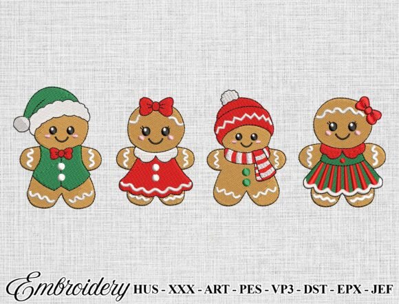Christmas Gingerbread Embroidery Design