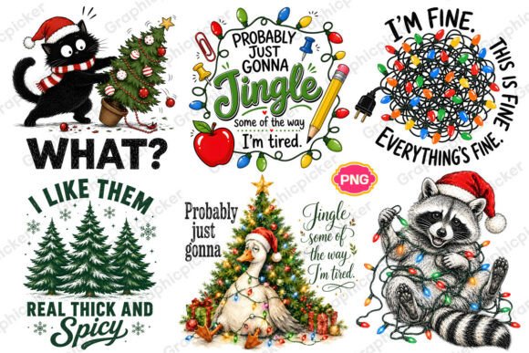 Christmas PNG Bundle, Funny Christmas