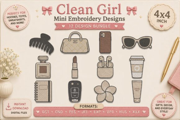 Clean Girl Mini Embroidery Designs