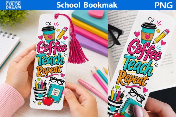 Coffee Teach Repeat Bookmark