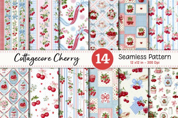 Cottagecore Cherry Seamless Pattern