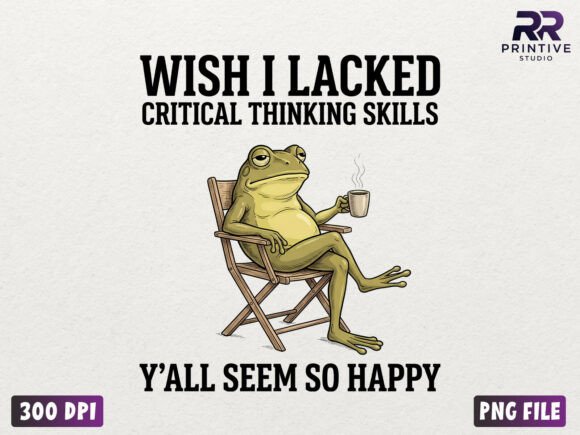 Critical Thinking Funny Frog PNG