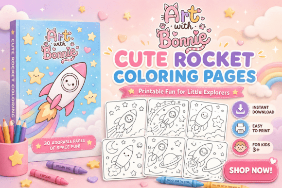 Cute Space Rocket Coloring Pages for Kid