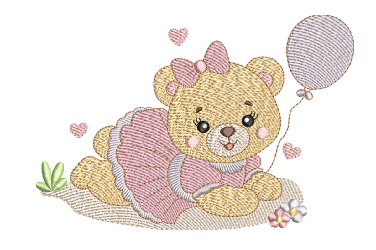 Cute Teddy Bear with Balloon