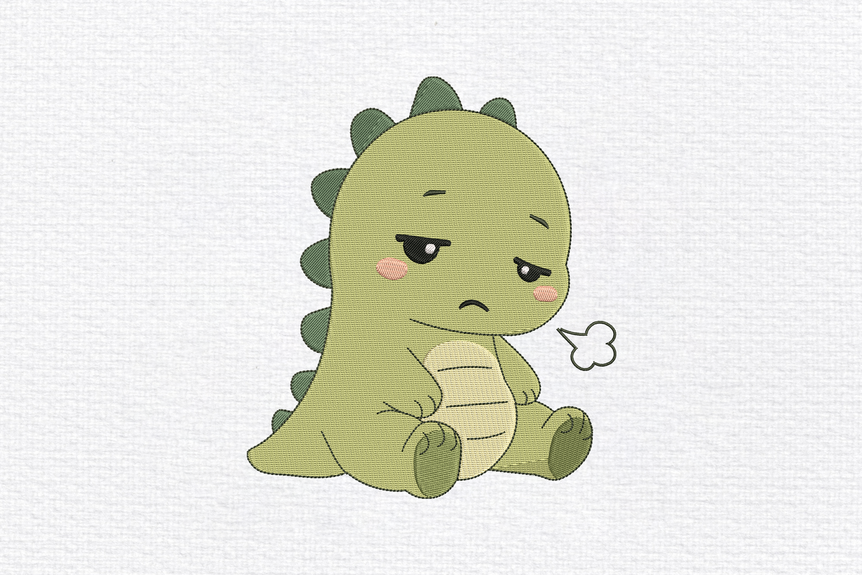 Cute Sad Dinosaur Embroidery Pattern