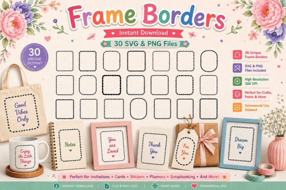 Decorative Rectangle Border Frame Set