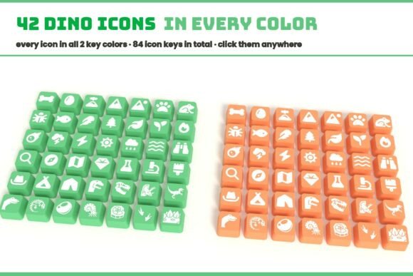 Dino Click Keychains | 3D Print Swappable Alphabet & Icons - Image 3