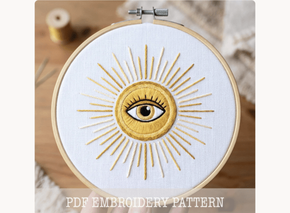 Evil Eye Sun Embroidery Pattern