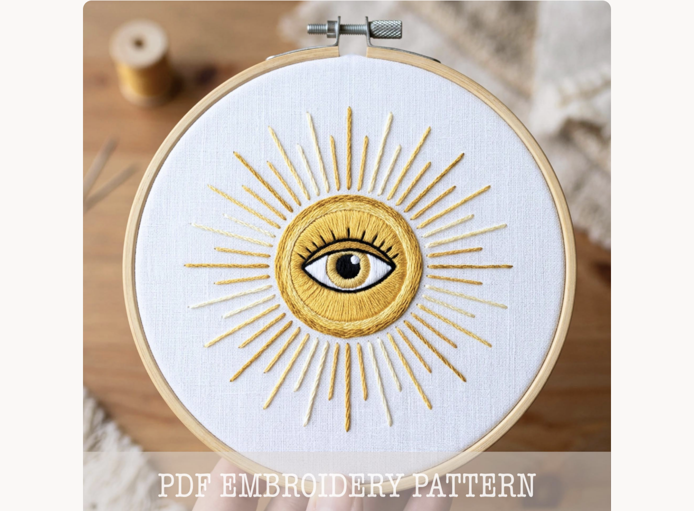 Evil Eye Sun Embroidery Pattern
