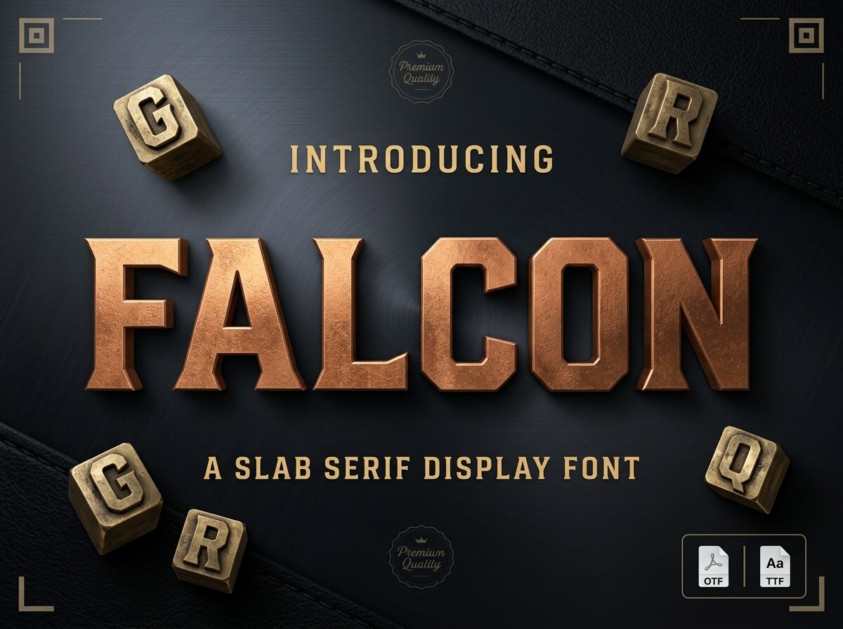 Falcon preview: serif display poster typeface