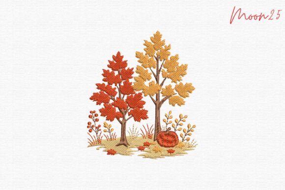 Fall Trees & Pumpkin