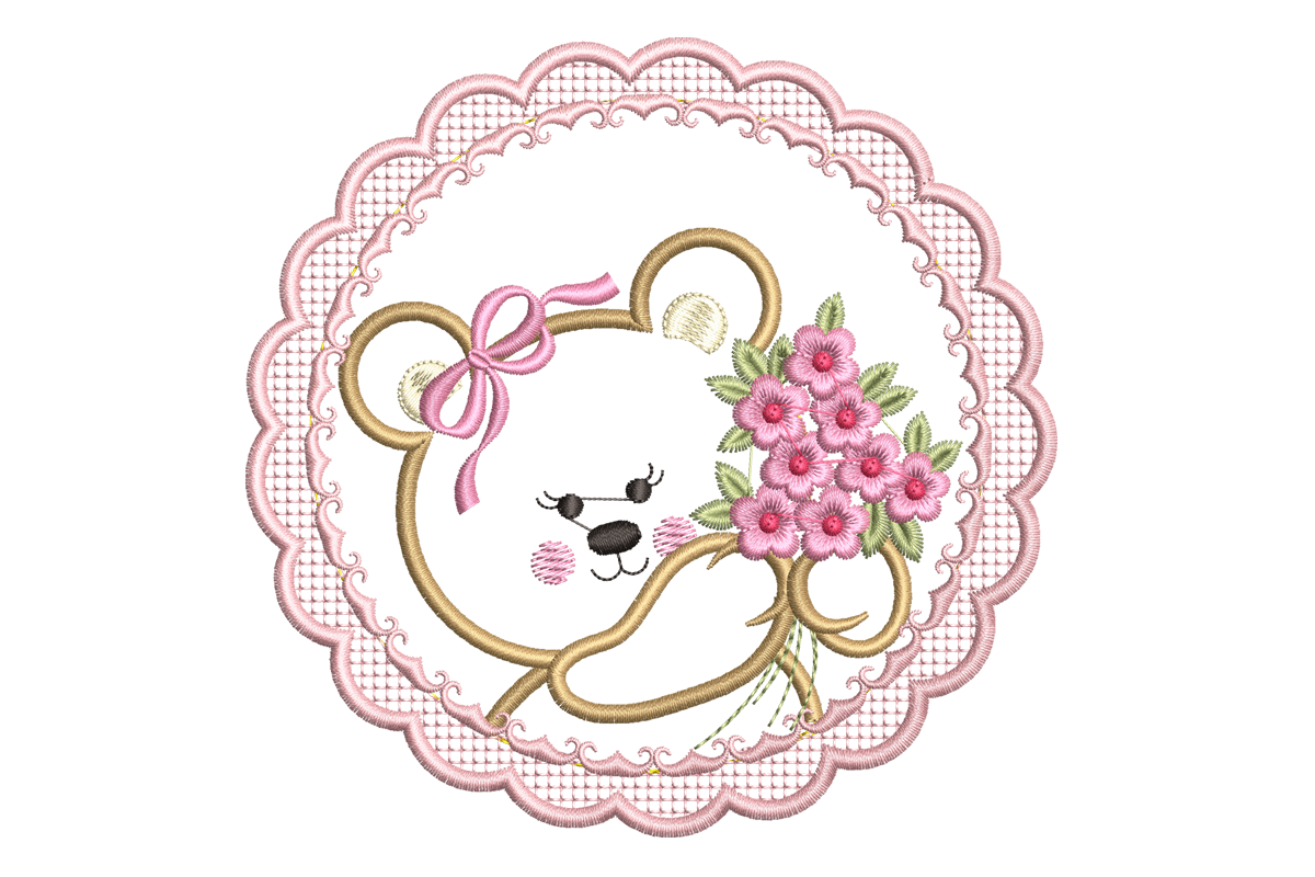 Floral Teddy Bear Frame