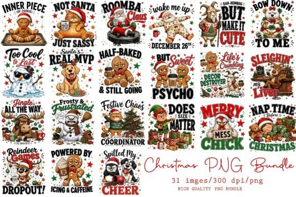 Funny Christmas PNG Bundle