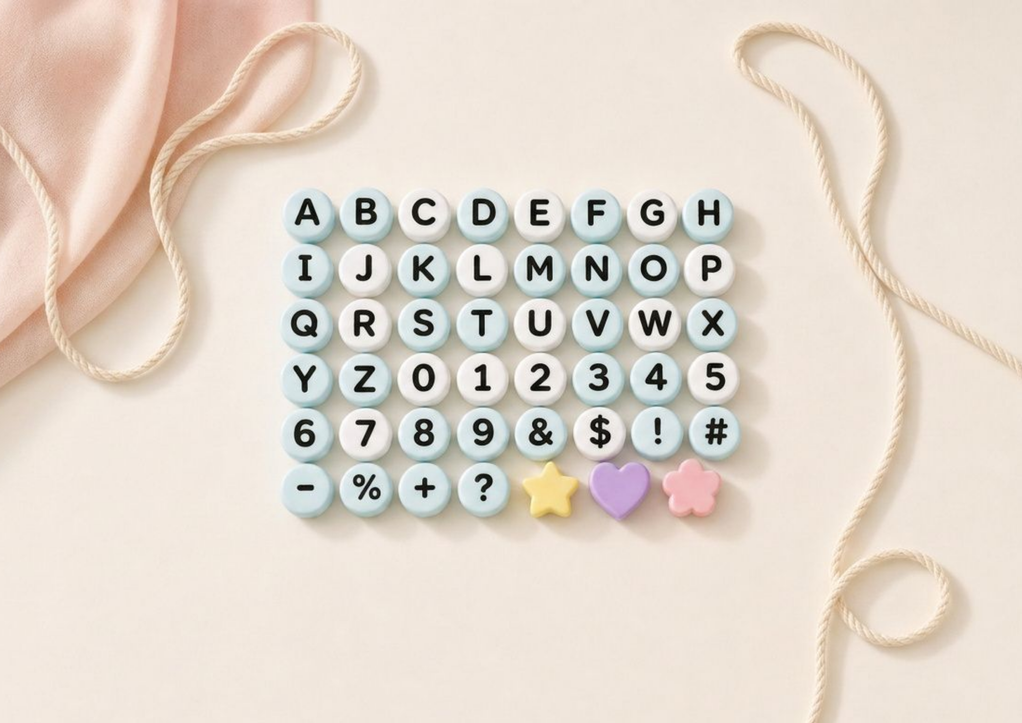 Giant Friendship Beads STL Bundle | Kandi Alphabet & Symbols for 3D Printing - Image 8