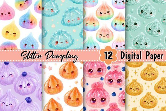 Glitter Dumpling Digital Paper