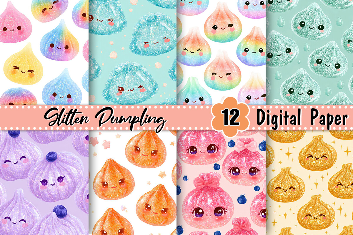 Glitter Dumpling Digital Paper