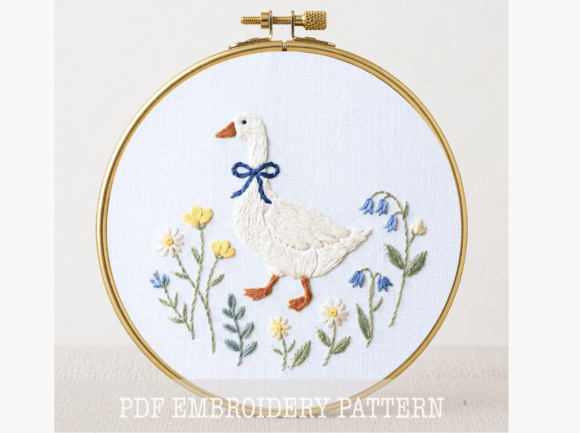 Goose Hand Embroidery Pattern