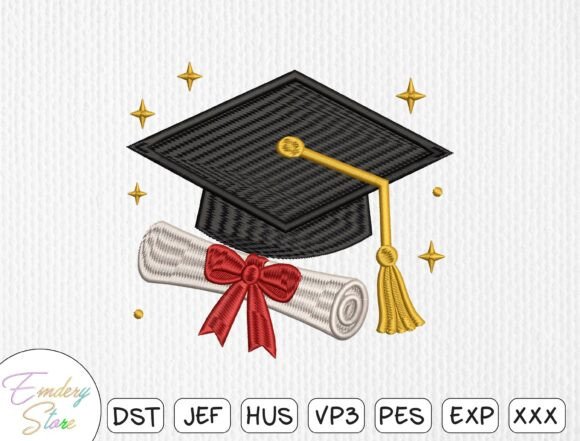 Graduation Cap Embroidery Design