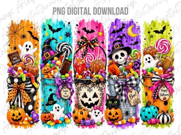 Halloween Candy Bucket Brushstroke PNG