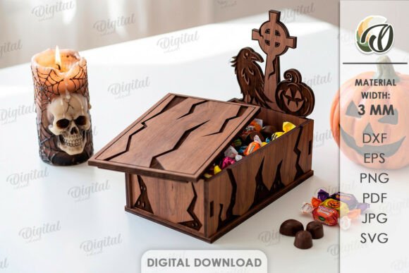 Halloween Tombstone Candy Box Laser Cut