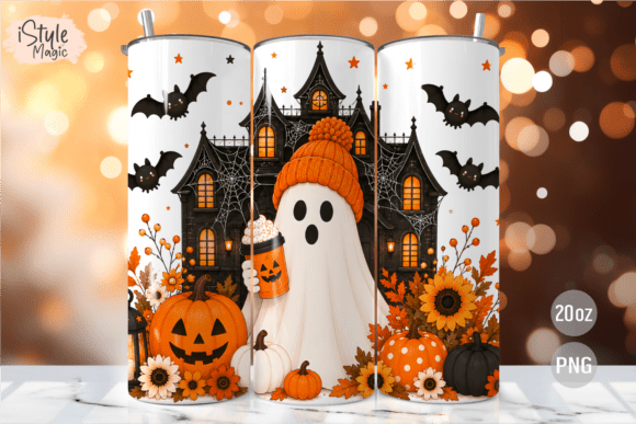 Haunted House Ghost Tumbler Wrap