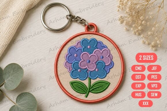 Hydrangea Flower Keychain