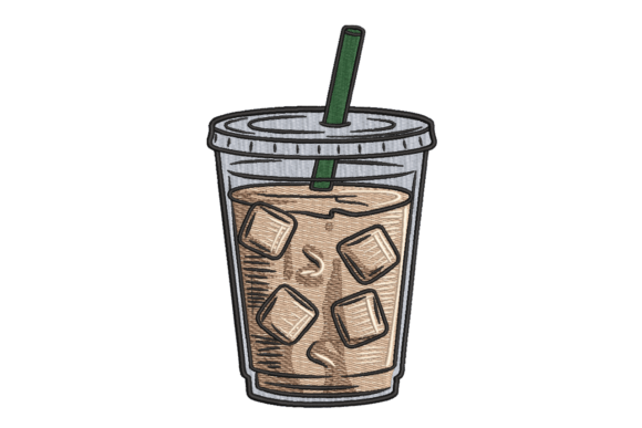 Iced Coffee Cup with Straw