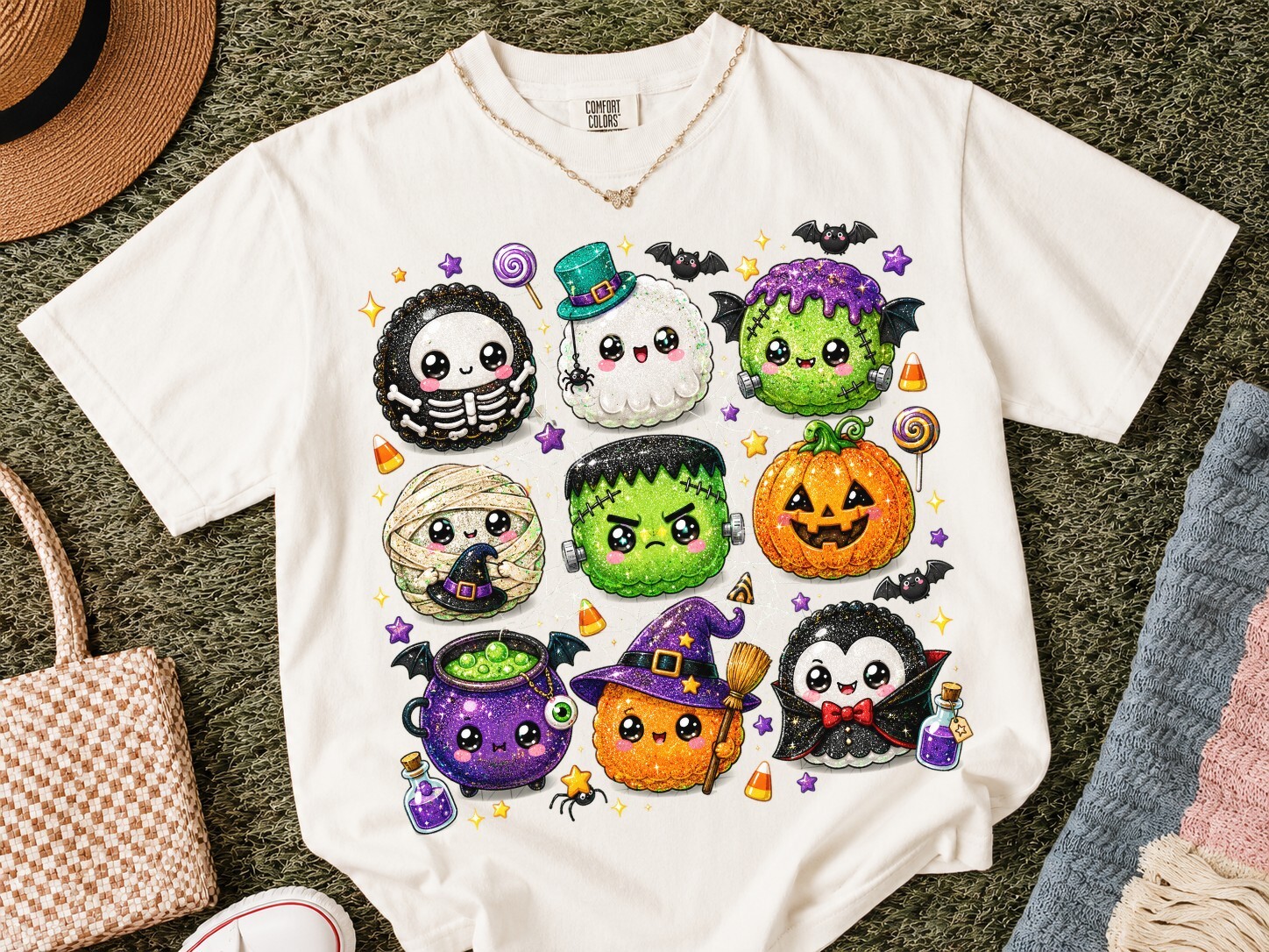 Kawaii Halloween Characters PNG Shirt
