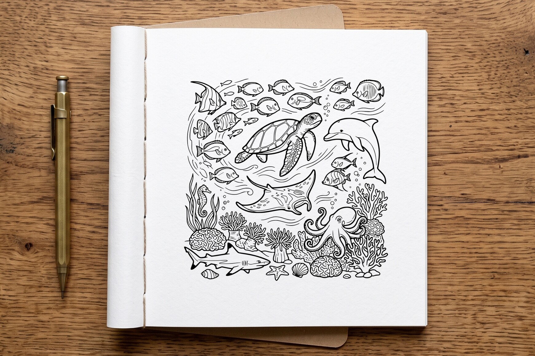 Marine Life Coloring Page