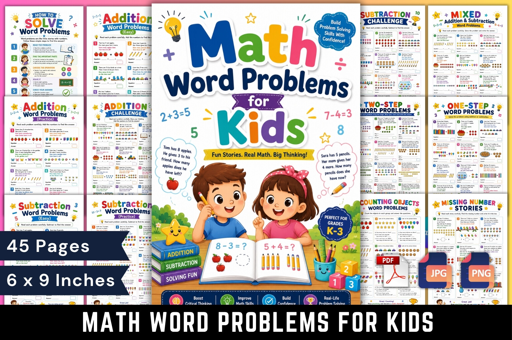Math Word Problems for Kids Graphic by Mahira Pro · Creative Fabrica