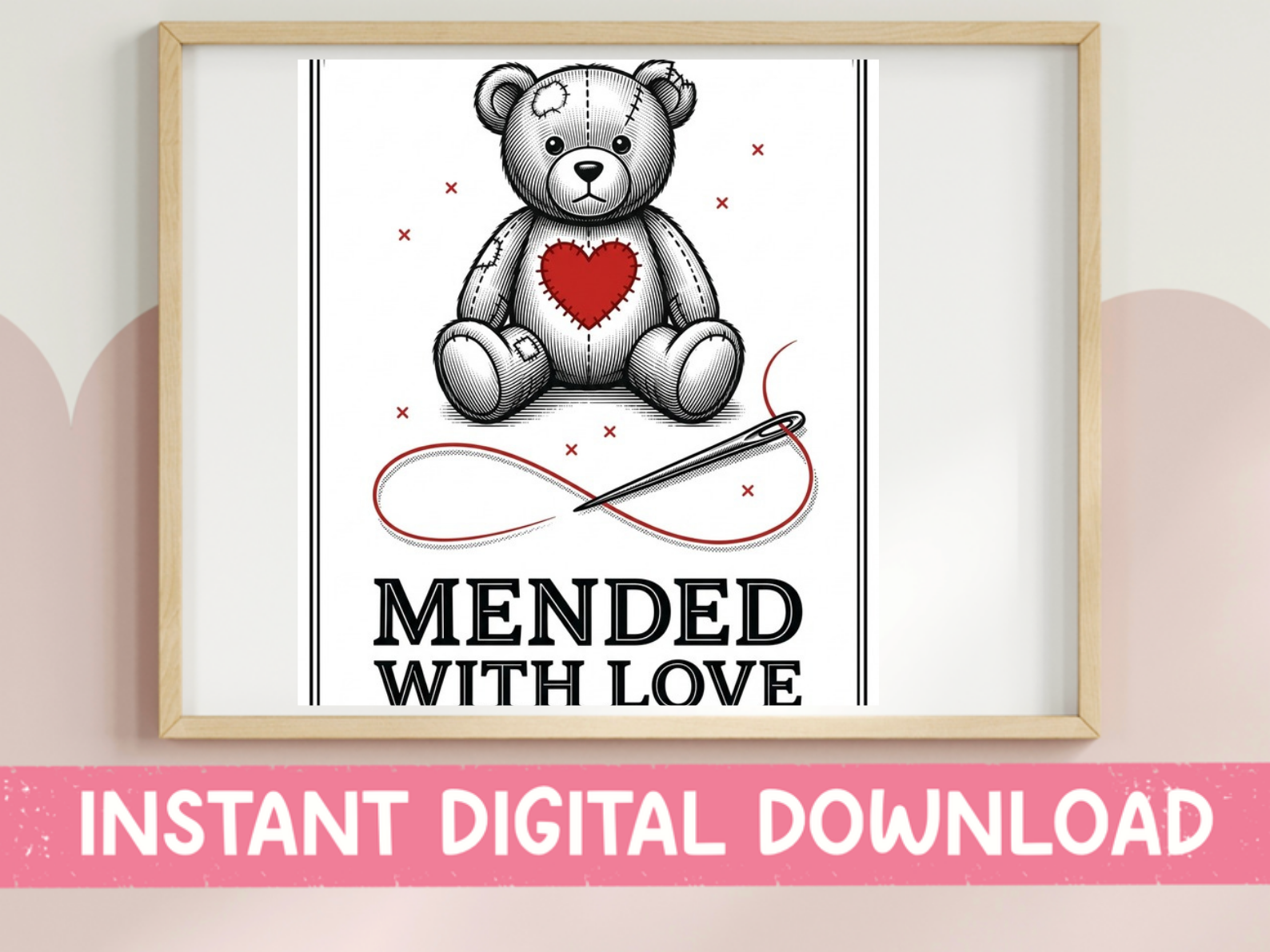 Mended with Love Patched Teddy Bear