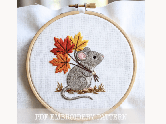 Mouse Embroidery Design:
