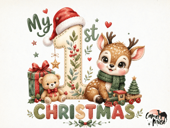 My First Christmas PNG, Cute Baby