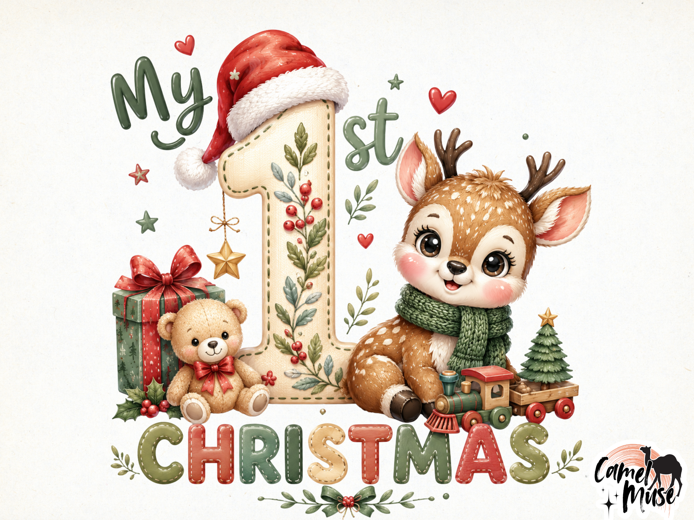 My First Christmas PNG, Cute Baby