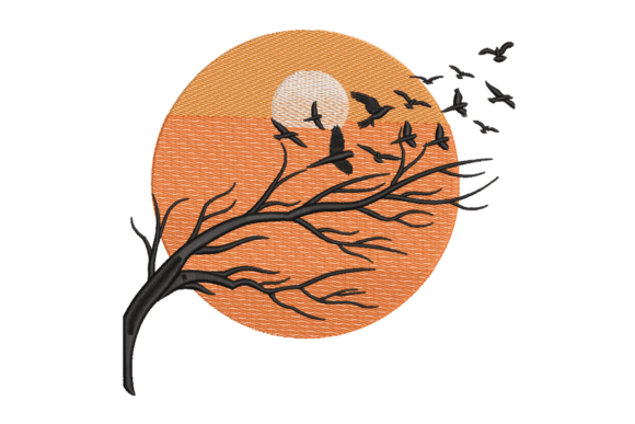Orange Sunset & Birds