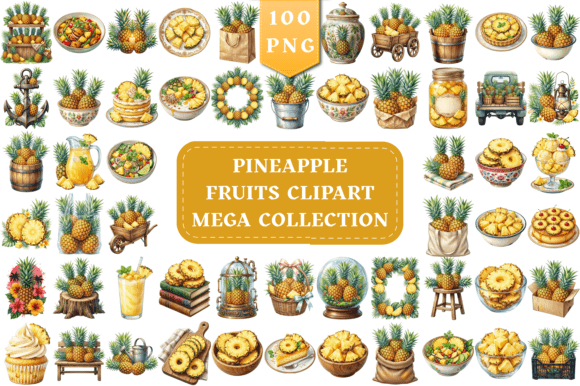 Pineapple Fruits Clipart Mega Collection