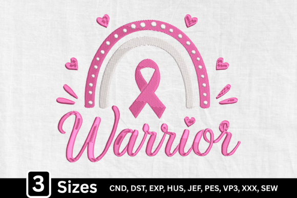 Pink Rainbow Breast Cancer Warrior