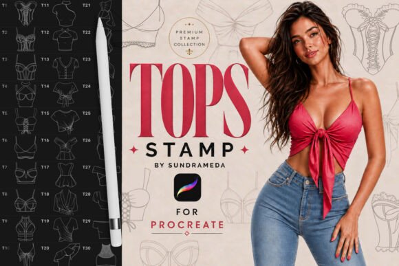 Procreate Tops Fashion Stamp Brushes