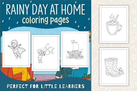 Rainy Day at Home Coloring Pages