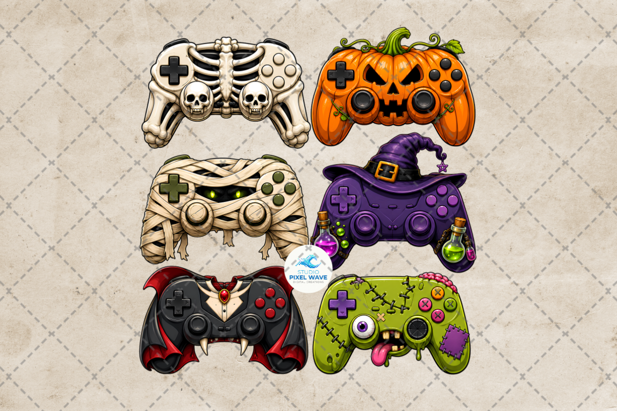 Spooky Gaming Controllers Halloween Png