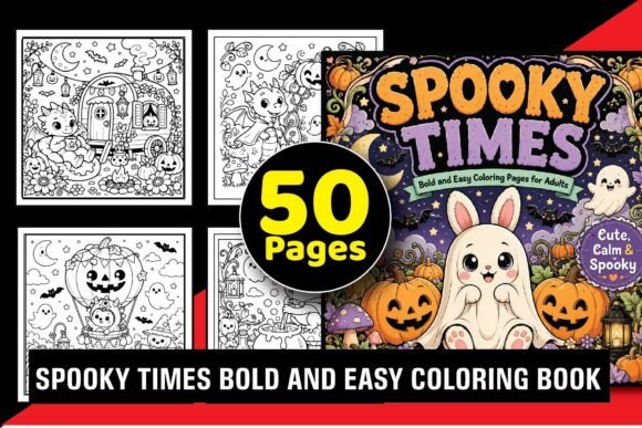 Spooky Times Bold & Easy Coloring Book