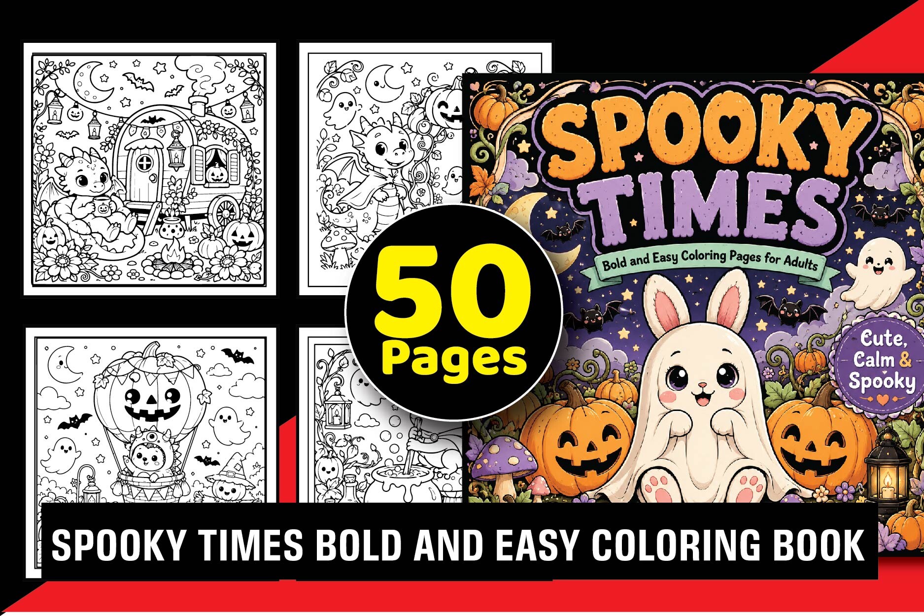 Spooky Times Bold & Easy Coloring Book
