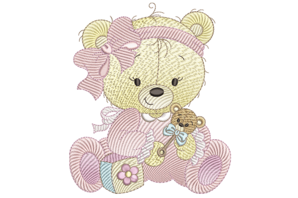 Teddy Bear Tea Party Embroidery