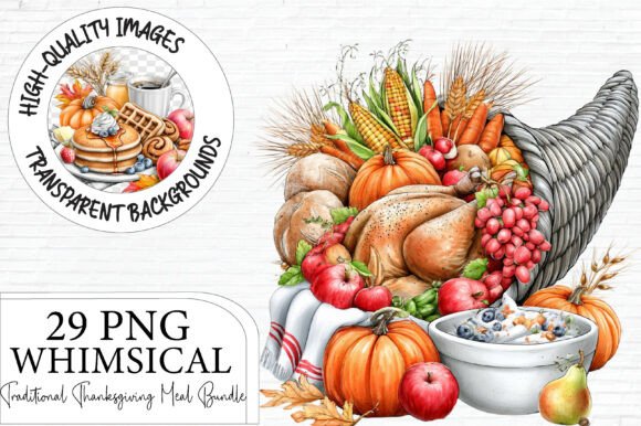 Traditional Thanksgiving Meal Clipart